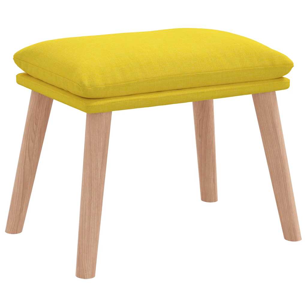 Relaxační Křeslo S Podnožkou Světle Žluté Textil