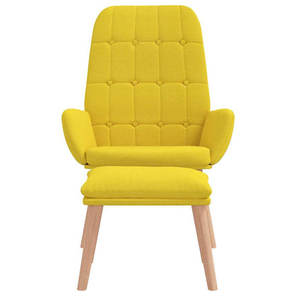 Relaxační Křeslo S Podnožkou Světle Žluté Textil