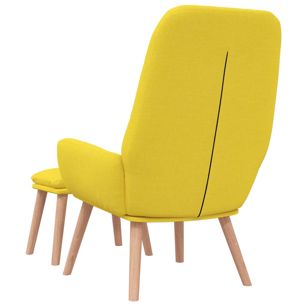 Relaxační Křeslo S Podnožkou Světle Žluté Textil