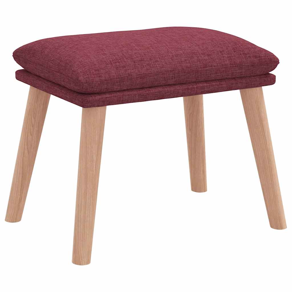 Relaxační Křeslo S Podnožkou Vínové Textil