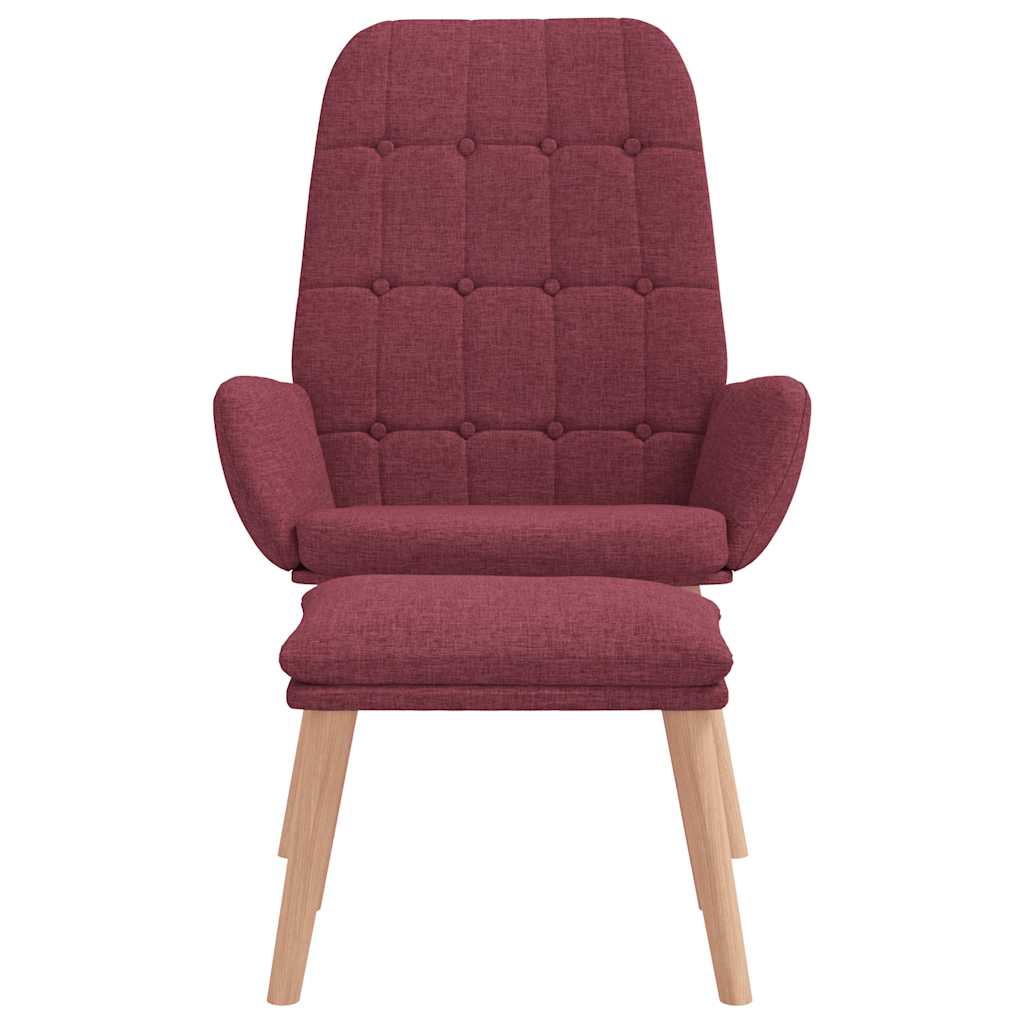 Relaxační Křeslo S Podnožkou Vínové Textil