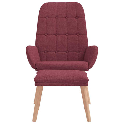 Relaxační Křeslo S Podnožkou Vínové Textil