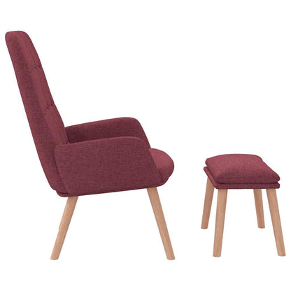 Relaxační Křeslo S Podnožkou Vínové Textil