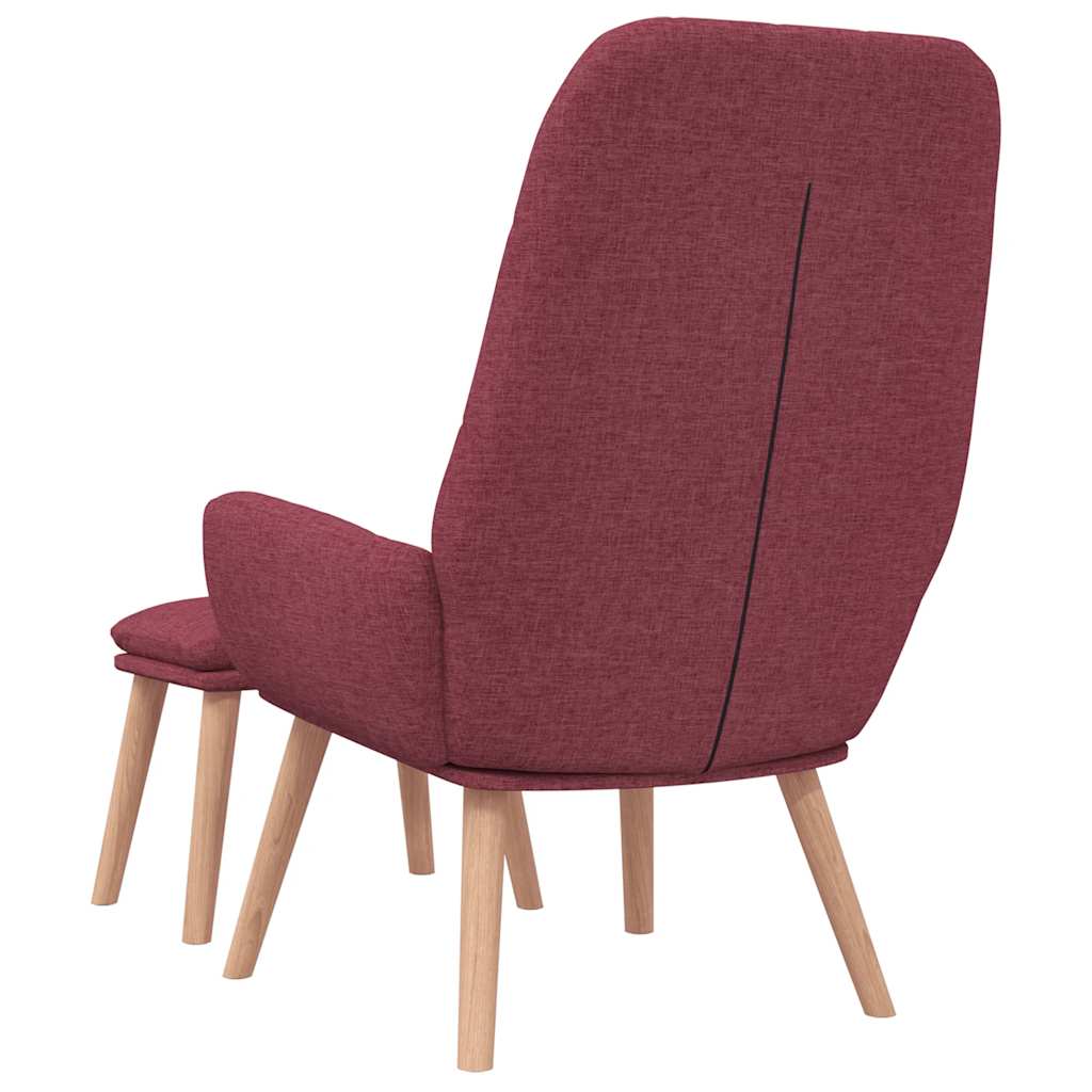 Relaxační Křeslo S Podnožkou Vínové Textil