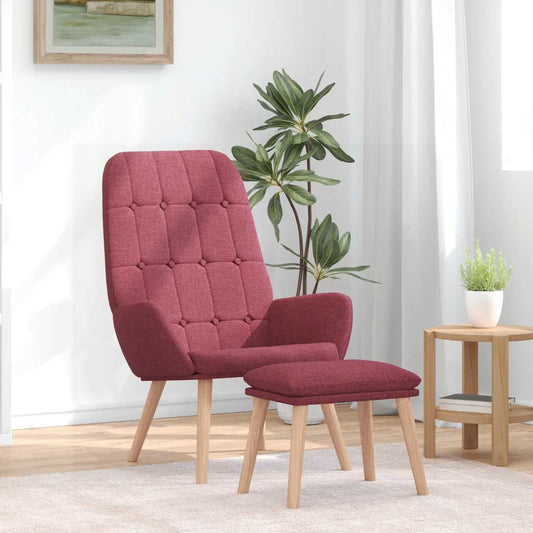 Relaxační Křeslo S Podnožkou Vínové Textil