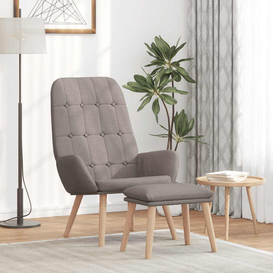 Relaxační Křeslo S Podnožkou Taupe Textil