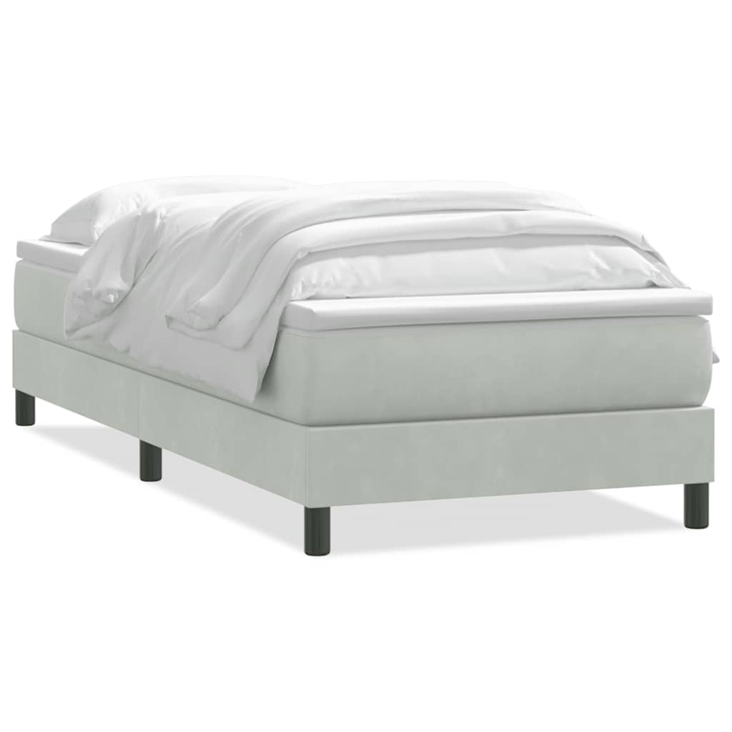 Box Spring Postel S Matrací Světle Šedá 80X210 Cm Samet