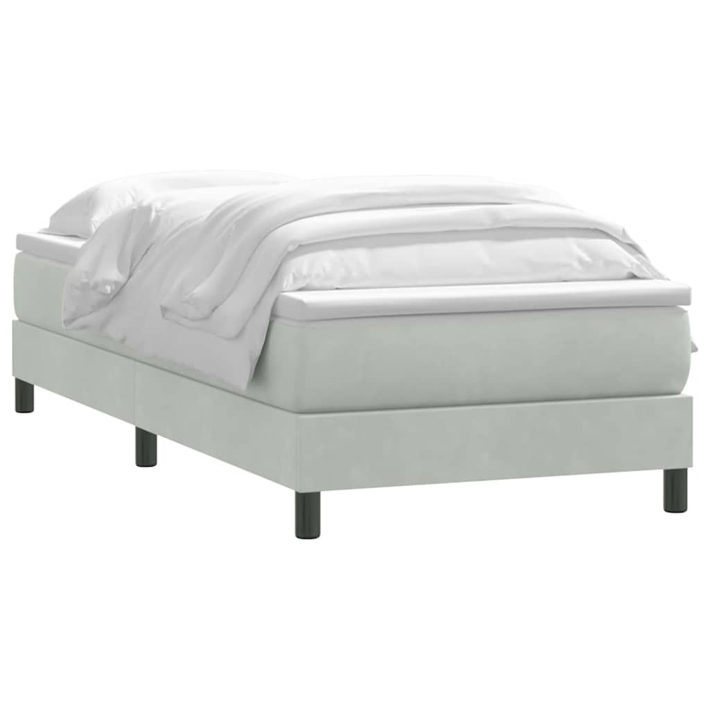 Box Spring Postel S Matrací Světle Šedá 80X210 Cm Samet