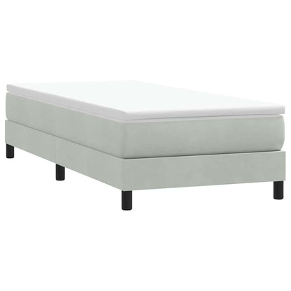 Box Spring Postel S Matrací Světle Šedá 80X210 Cm Samet