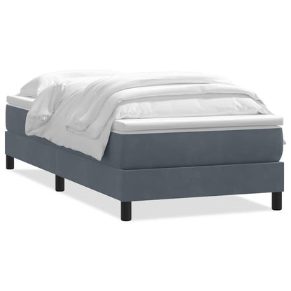 Box Spring Postel S Matrací Tmavě Šedá 80X210 Cm Samet