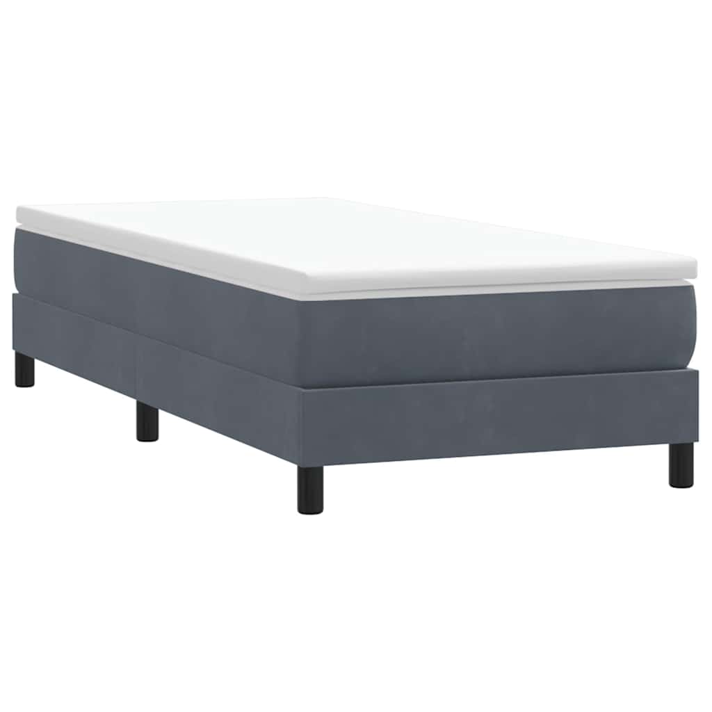 Box Spring Postel S Matrací Tmavě Šedá 80X210 Cm Samet