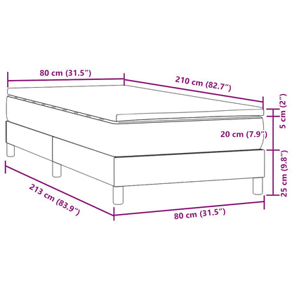 Box Spring Postel S Matrací Tmavě Šedá 80X210 Cm Samet