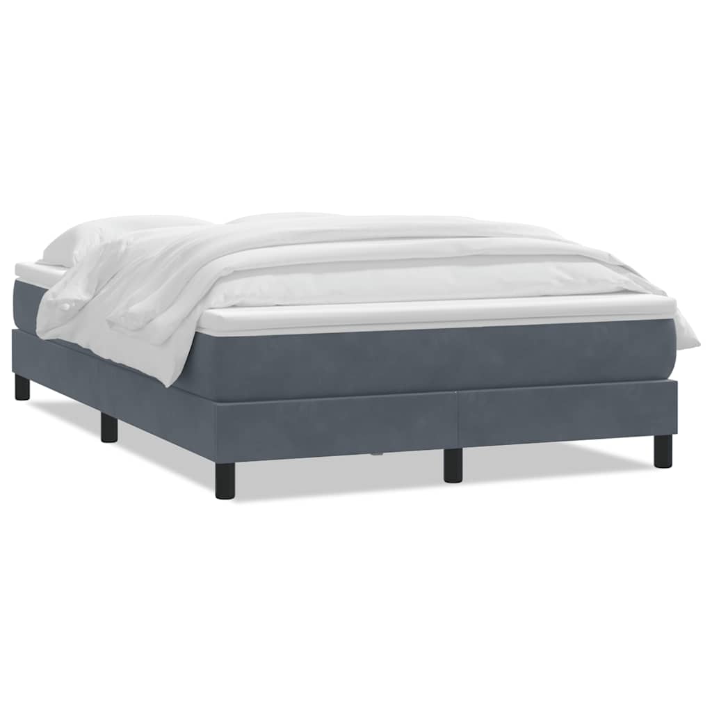 Box Spring Postel S Matrací Tmavě Šedá 160X210 Cm Samet