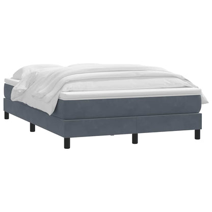 Box Spring Postel S Matrací Tmavě Šedá 160X210 Cm Samet