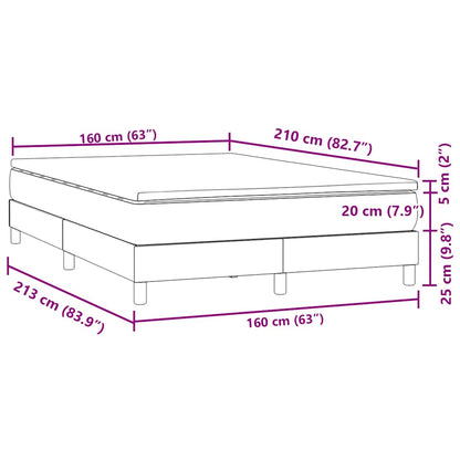 Box Spring Postel S Matrací Tmavě Šedá 160X210 Cm Samet