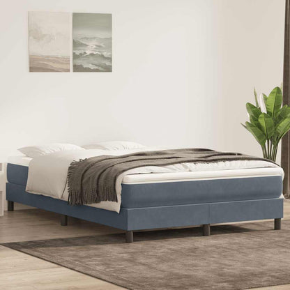 Box Spring Postel S Matrací Tmavě Šedá 160X210 Cm Samet