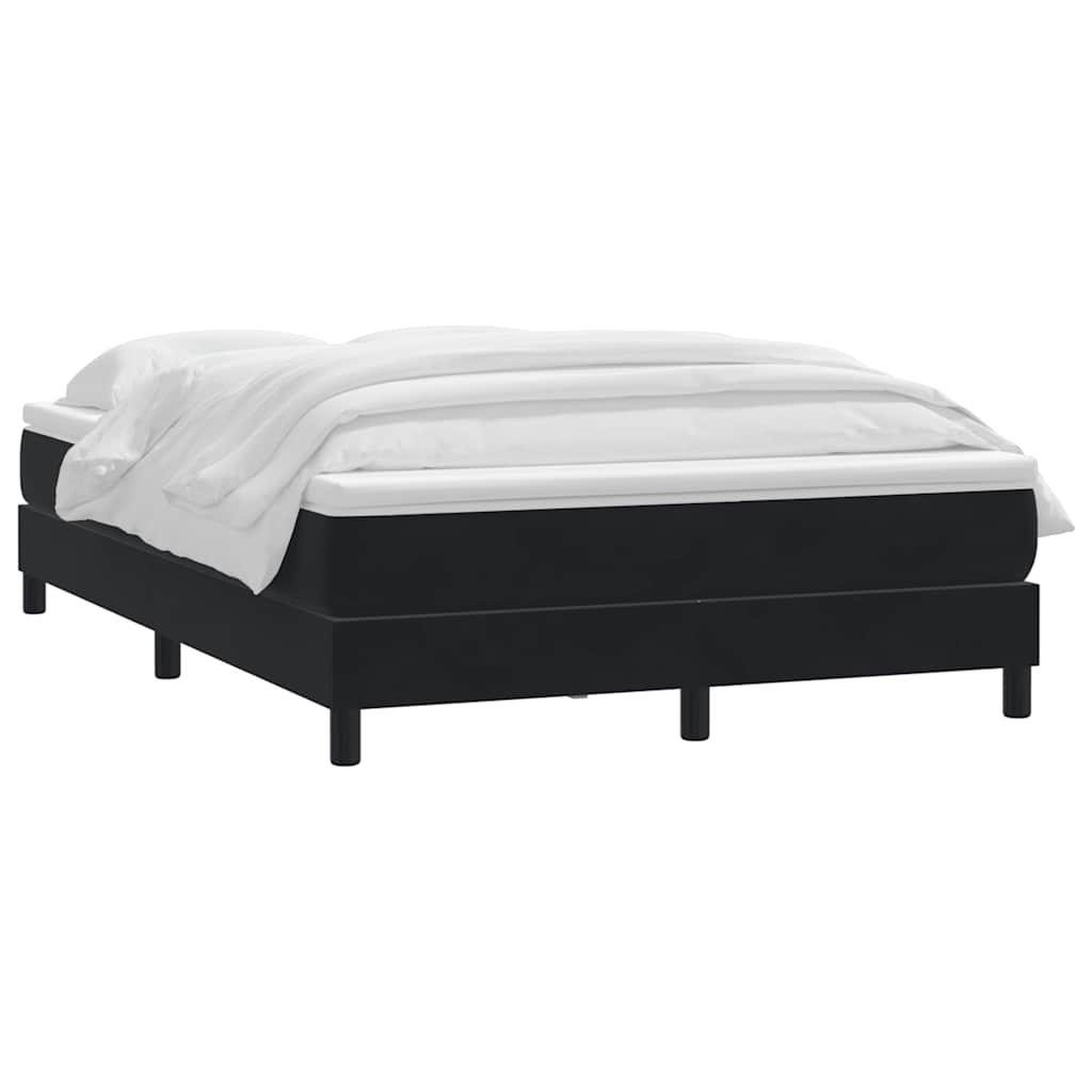 Box Spring Postel S Matrací Černá Samet Černá