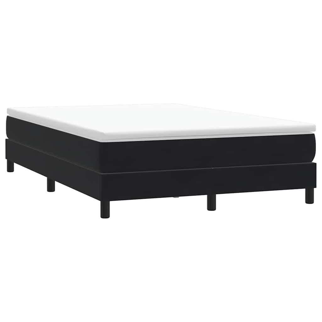 Box Spring Postel S Matrací Černá Samet Černá