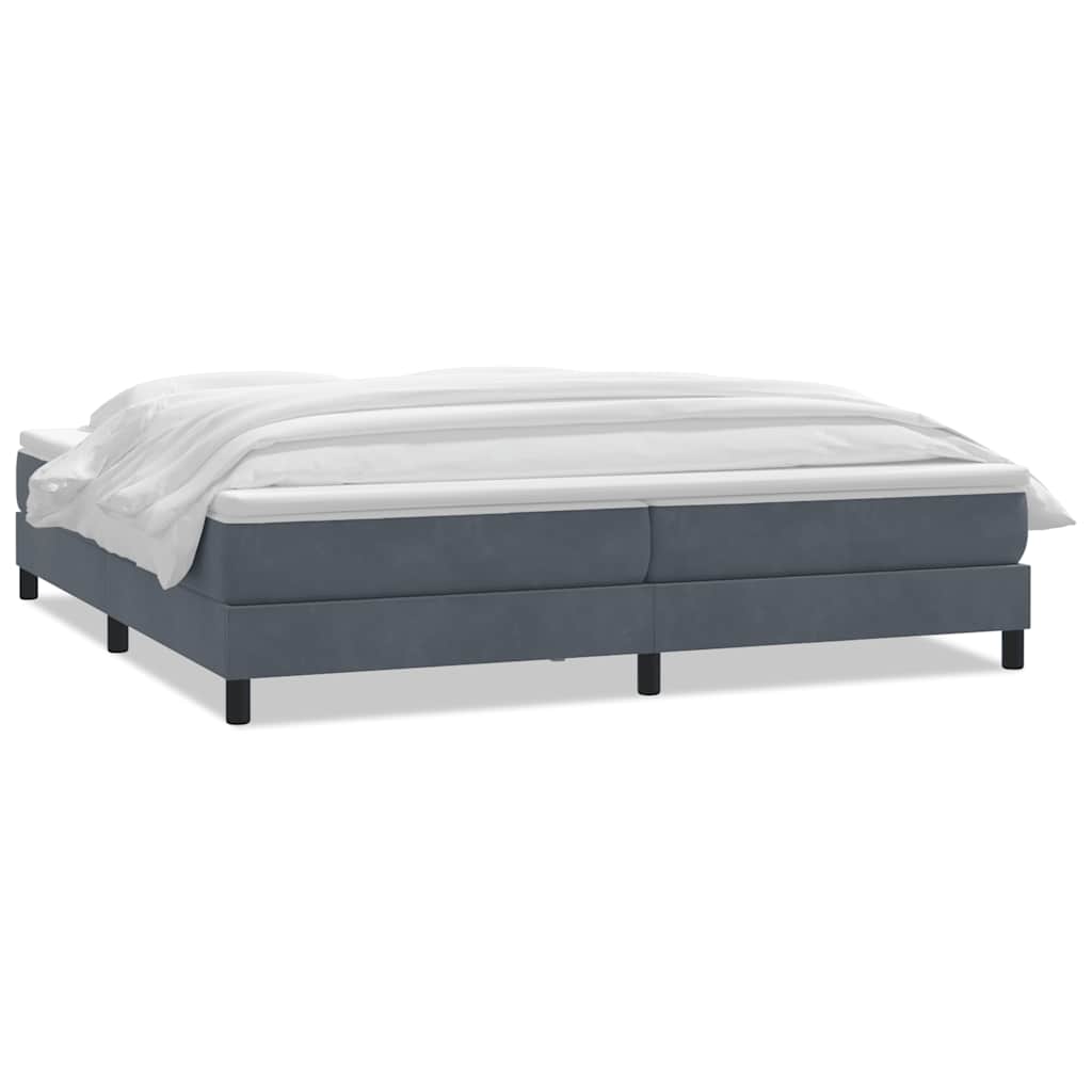 Box Spring Postel S Matrací Tmavě Šedá 180X210 Cm Samet
