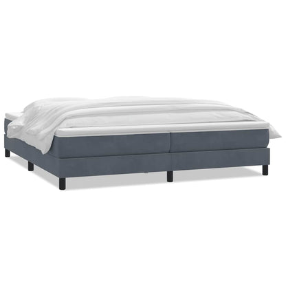 Box Spring Postel S Matrací Tmavě Šedá 180X210 Cm Samet