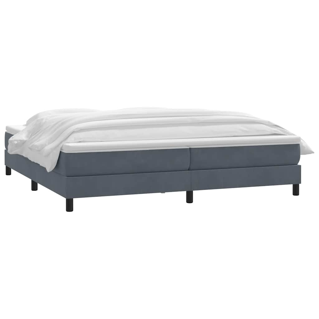 Box Spring Postel S Matrací Tmavě Šedá 180X210 Cm Samet