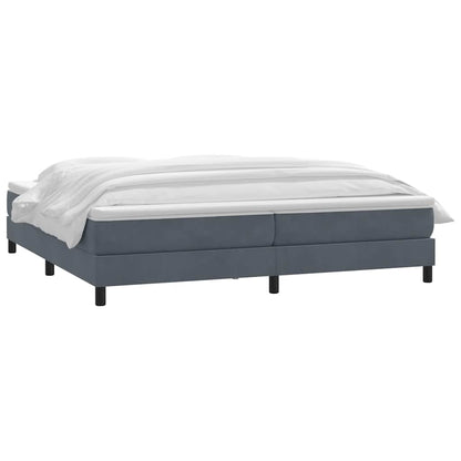 Box Spring Postel S Matrací Tmavě Šedá 180X210 Cm Samet
