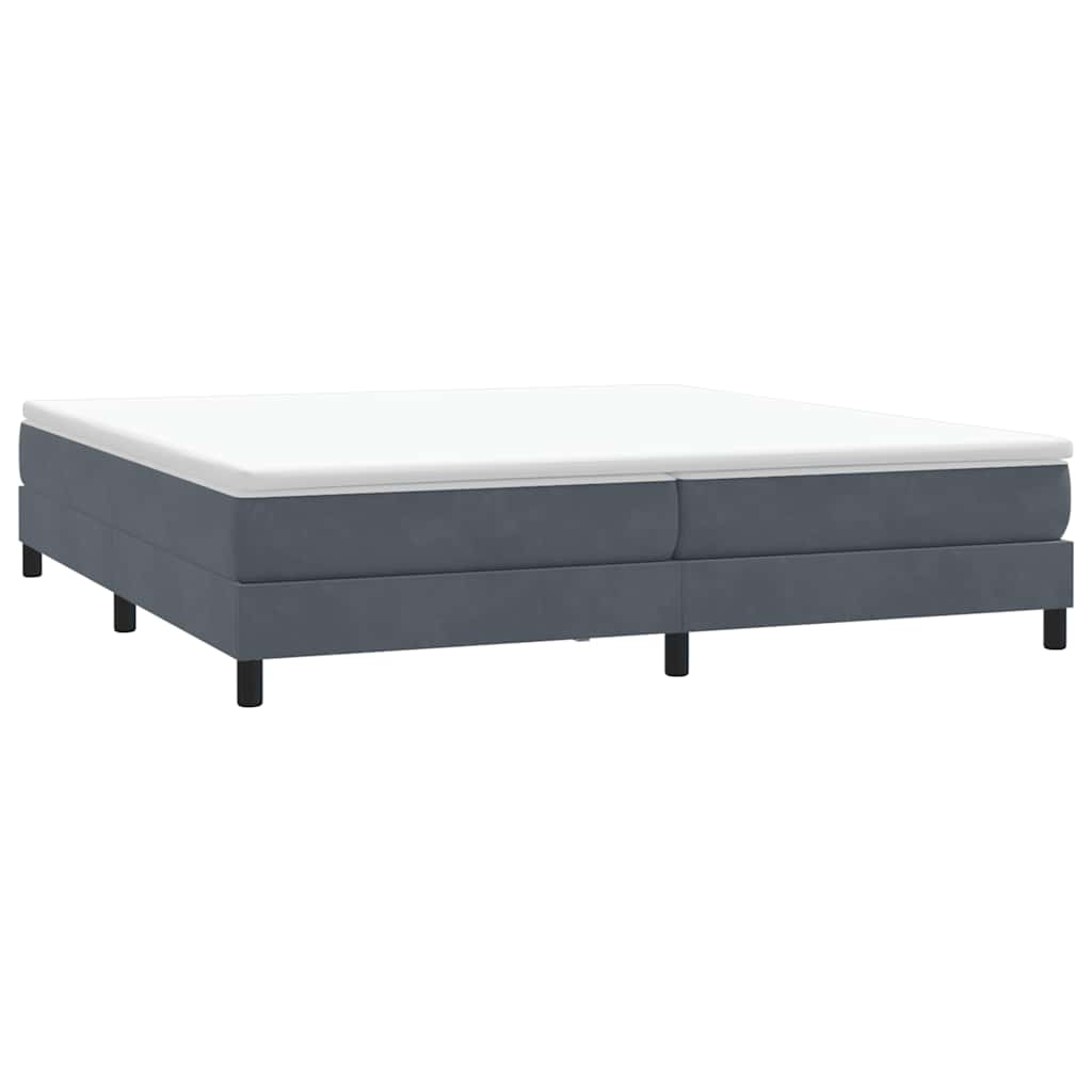 Box Spring Postel S Matrací Tmavě Šedá 180X210 Cm Samet