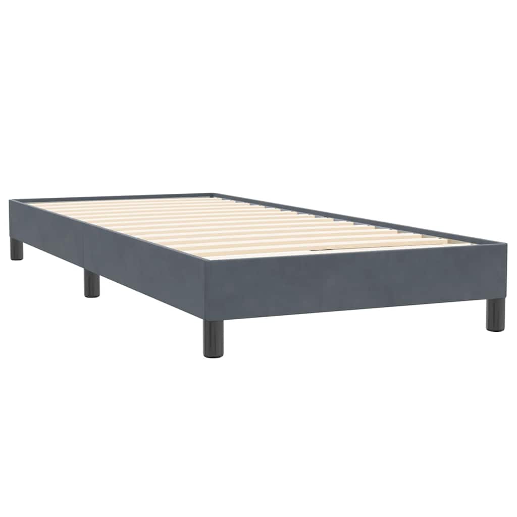 Box Spring Postel S Matrací Tmavě Šedá 80X220 Cm Samet