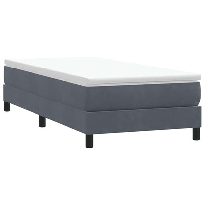 Box Spring Postel S Matrací Tmavě Šedá 80X220 Cm Samet