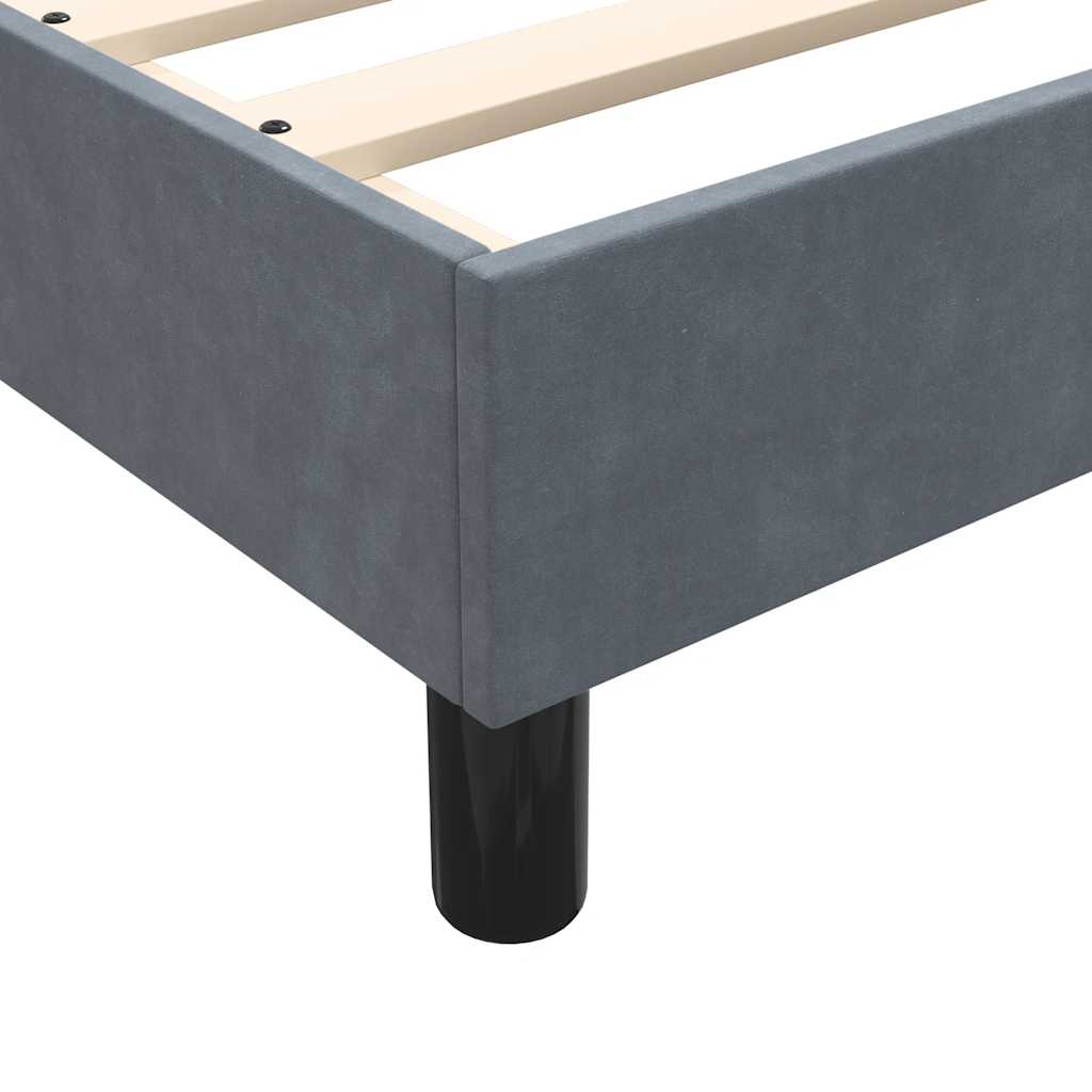 Box Spring Postel S Matrací Tmavě Šedá 80X220 Cm Samet
