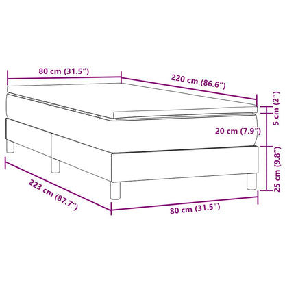 Box Spring Postel S Matrací Tmavě Šedá 80X220 Cm Samet