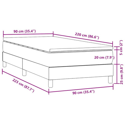 Box Spring Postel S Matrací Samet Světle Šedá
