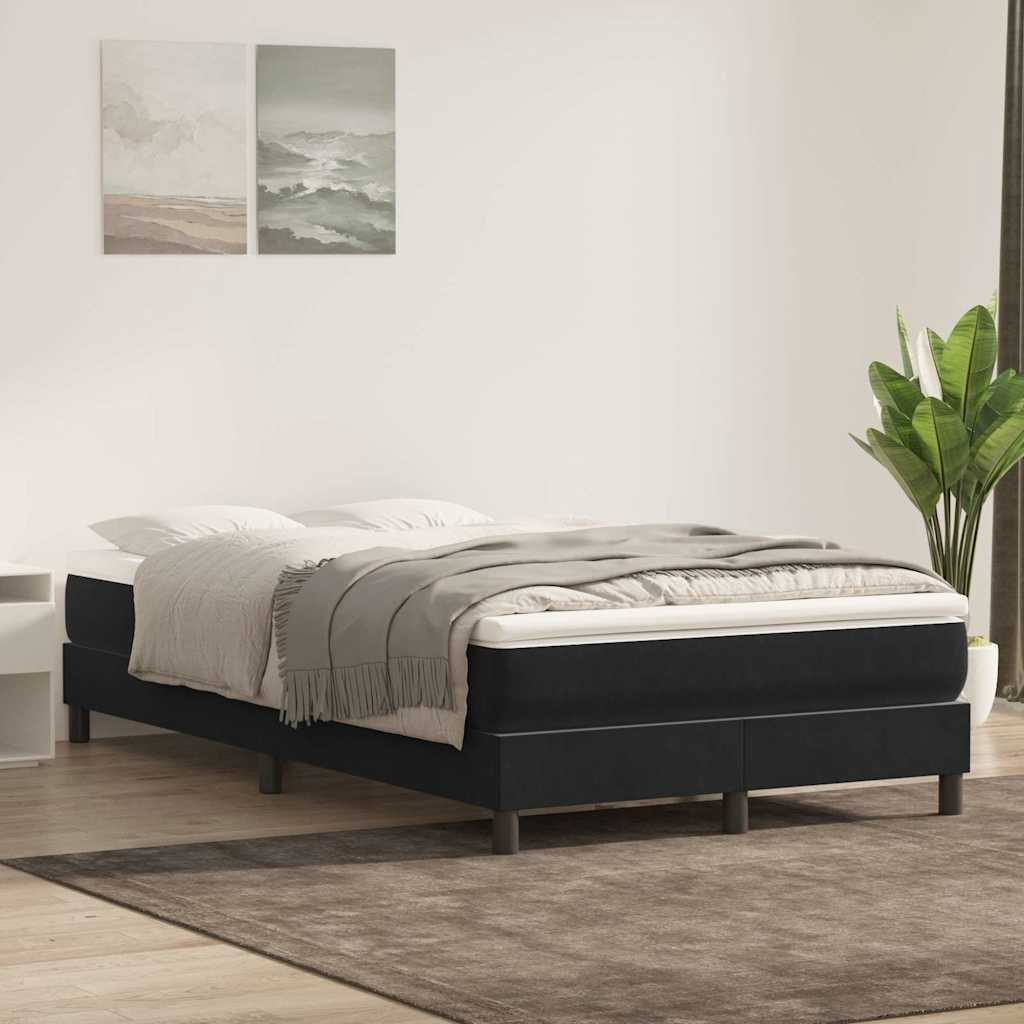 Box Spring Postel S Matrací Černá Samet Černá