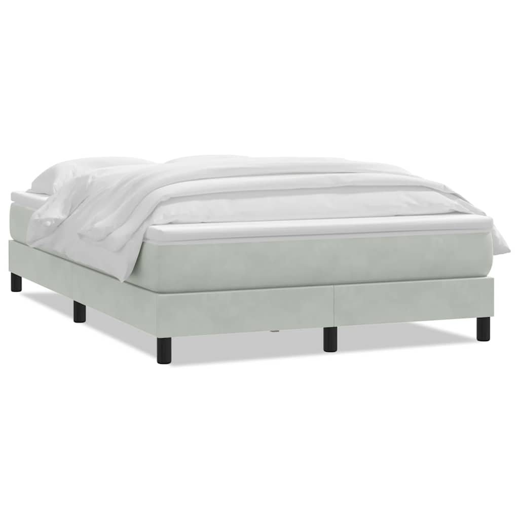 Box Spring Postel S Matrací Světle Šedá 160X220 Cm Samet
