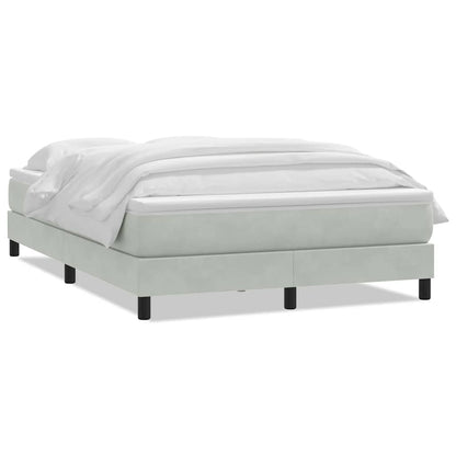 Box Spring Postel S Matrací Světle Šedá 160X220 Cm Samet