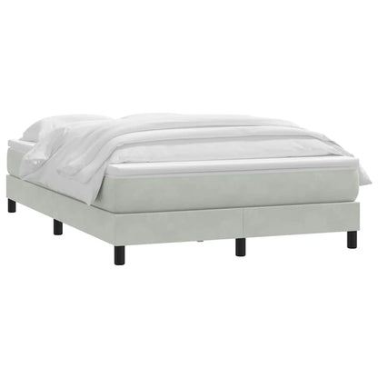 Box Spring Postel S Matrací Světle Šedá 160X220 Cm Samet
