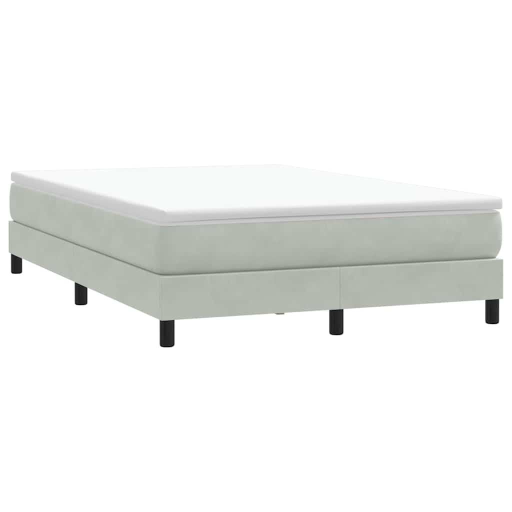 Box Spring Postel S Matrací Světle Šedá 160X220 Cm Samet
