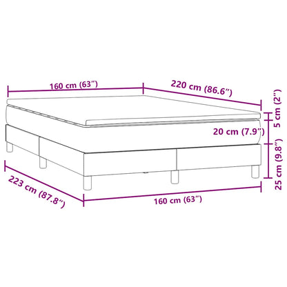 Box Spring Postel S Matrací Světle Šedá 160X220 Cm Samet