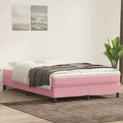 Box Spring Postel S Matrací Samet Růžová