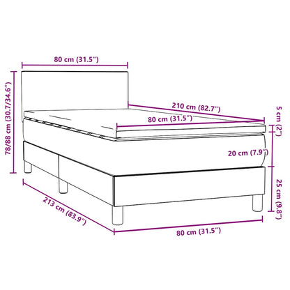 Box Spring Postel S Matrací Samet Tmavě Šedá