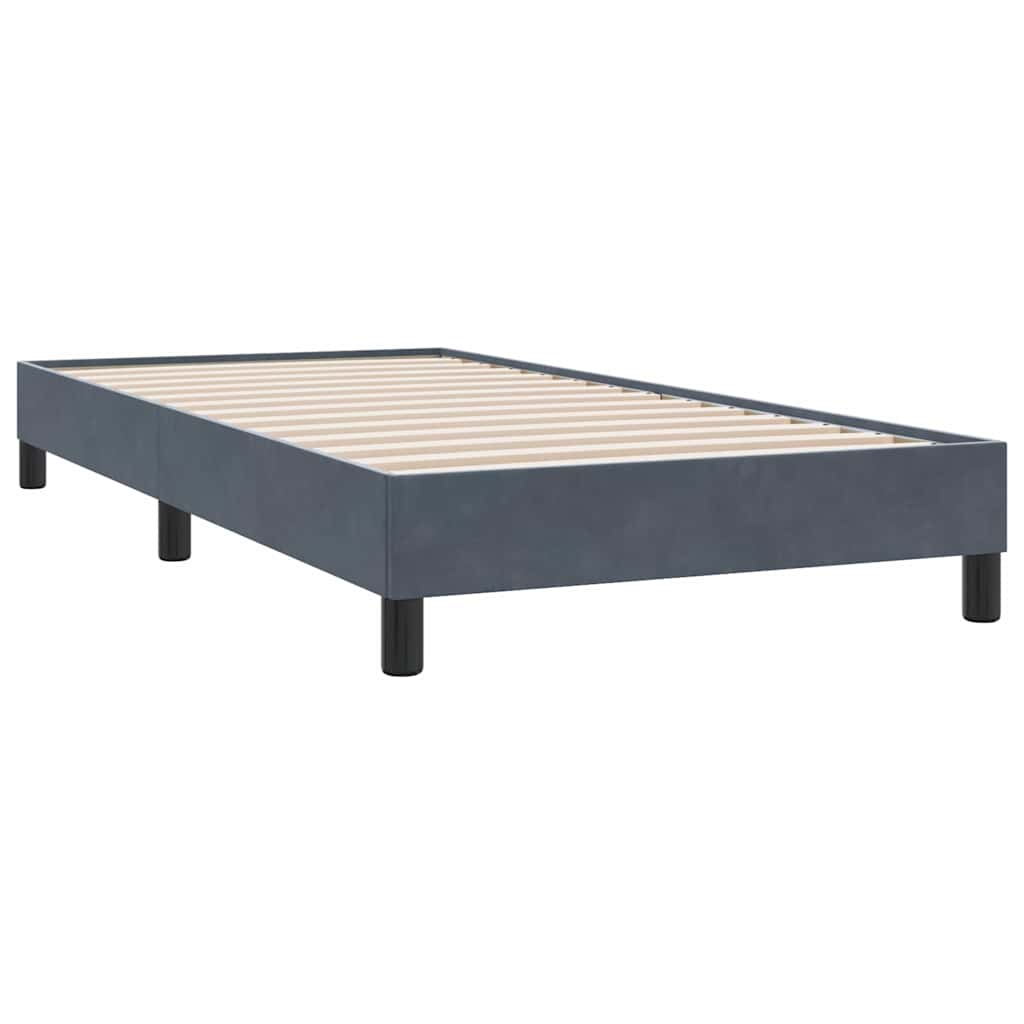 Box Spring Postel S Matrací Samet Tmavě Šedá