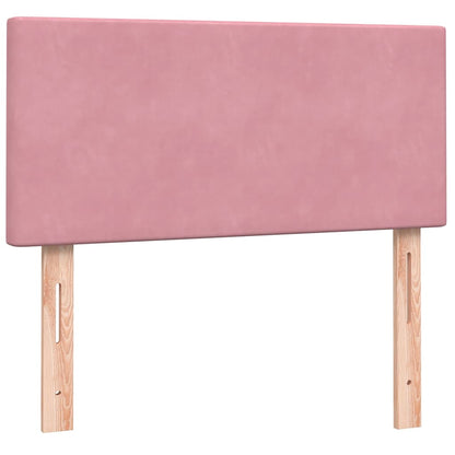 Box Spring Postel S Matrací Růžová 90X210 Cm Samet