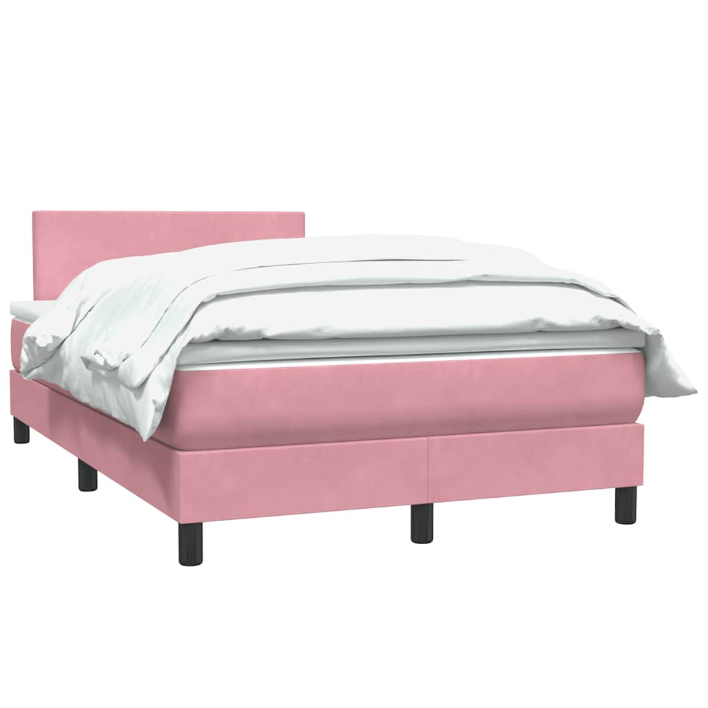 Box Spring Postel S Matrací Růžová 120X210 Cm Samet