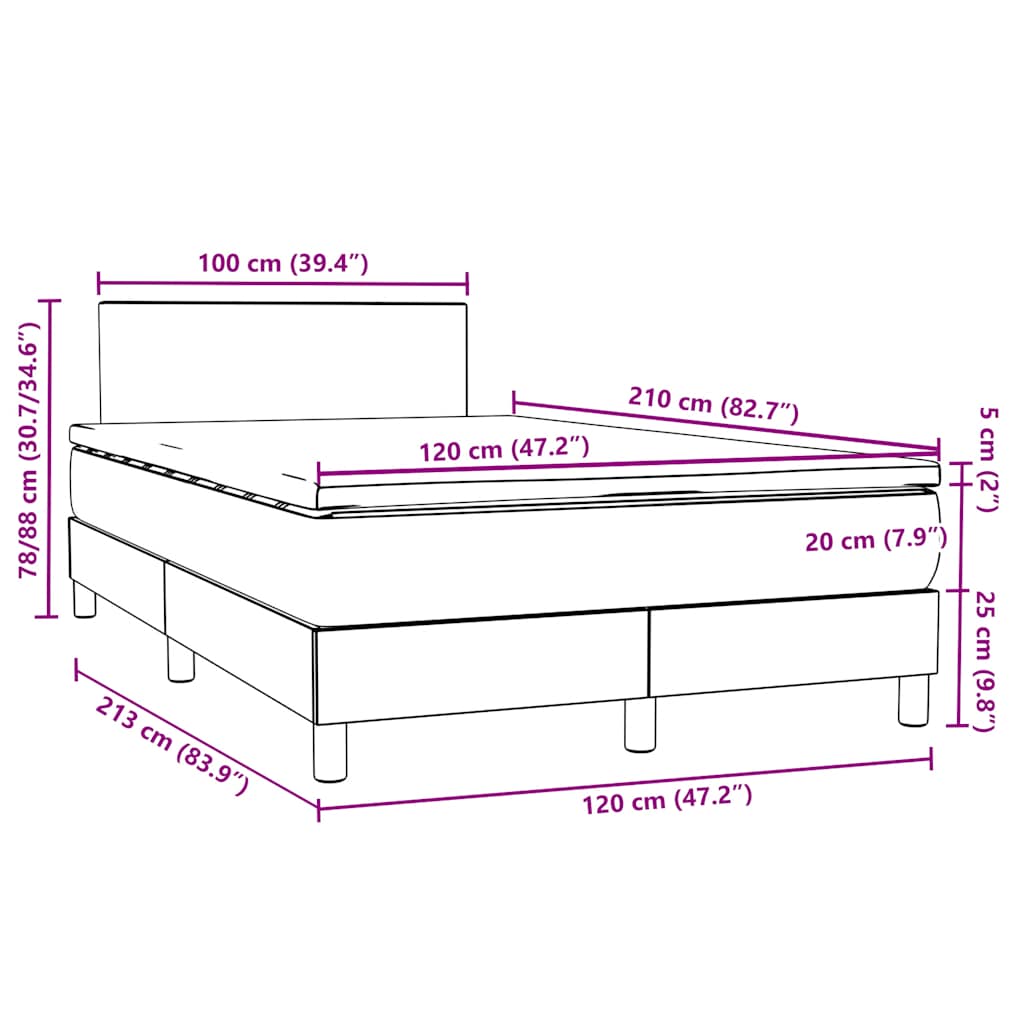 Box Spring Postel S Matrací Růžová 120X210 Cm Samet