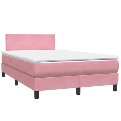 Box Spring Postel S Matrací Růžová 120X210 Cm Samet