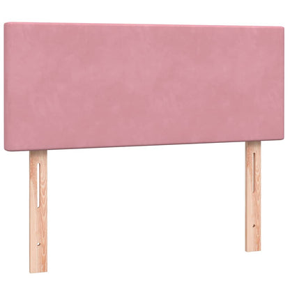 Box Spring Postel S Matrací Růžová 120X210 Cm Samet