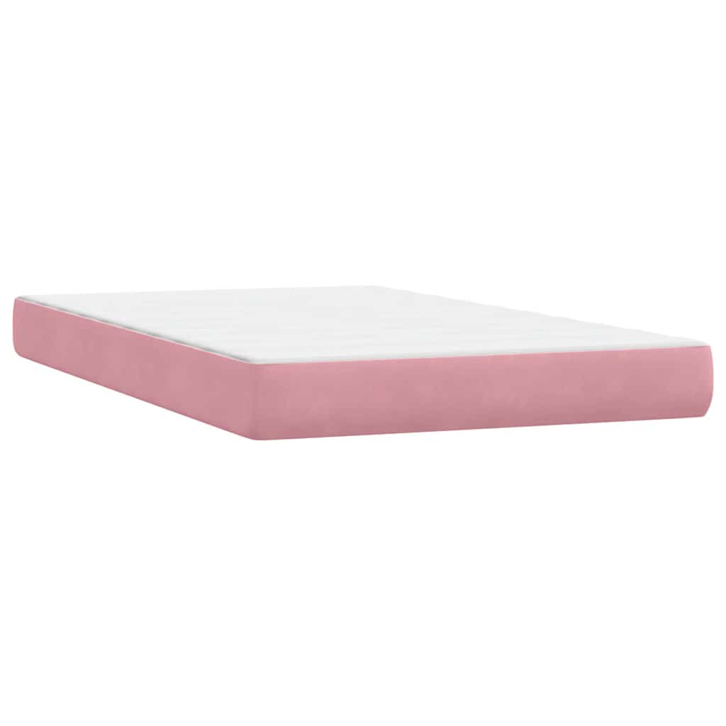 Box Spring Postel S Matrací Růžová 120X210 Cm Samet