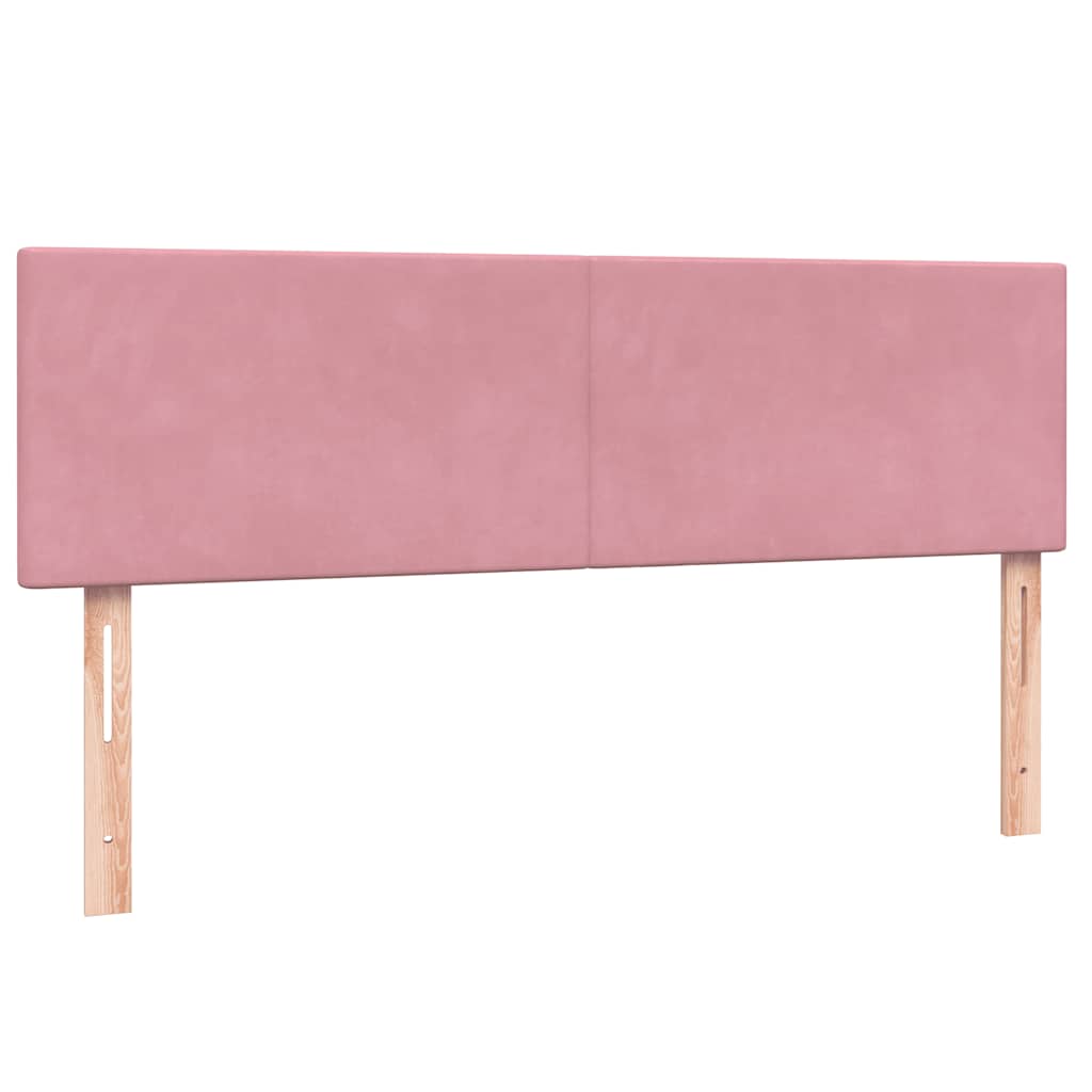 Box Spring Postel S Matrací Růžová 140X210 Cm Samet
