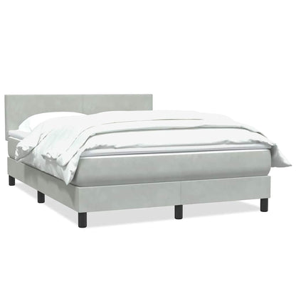 Box Spring Postel S Matrací Samet Světle Šedá