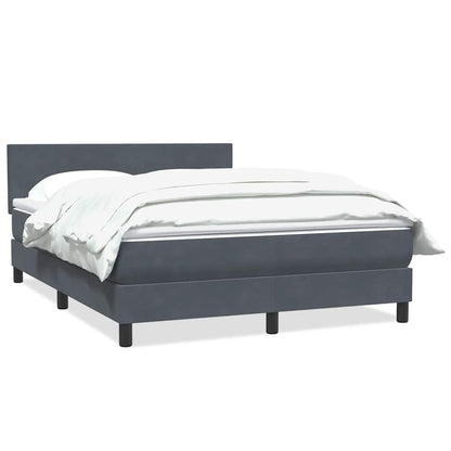 Box Spring Postel S Matrací Samet Tmavě Šedá